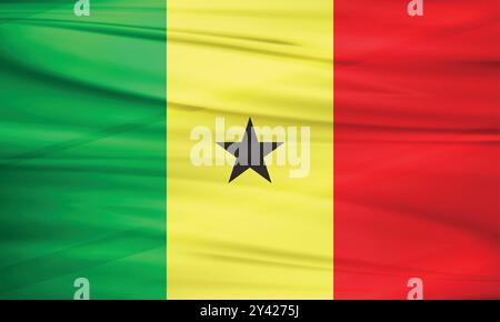 Senegal Flag und editierbarer Vektor, Senegal Country Flag Stock Vektor