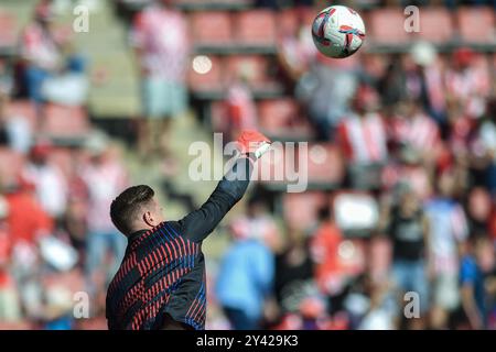 Girona, Esp. September 2024. GIRONA FC-FC BARCELONA am 15. September 2024 während des Spiels zwischen Girona FC und FC Barcelona, das dem 30 Tage der La Liga EA Sports im Stadtstadion Montilivi in Girona entspricht. Quelle: Rosdemora/Alamy Live News Stockfoto