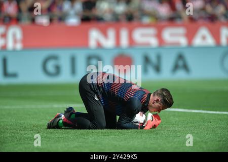 Girona, Esp. September 2024. GIRONA FC-FC BARCELONA am 15. September 2024 während des Spiels zwischen Girona FC und FC Barcelona, das dem 30 Tage der La Liga EA Sports im Stadtstadion Montilivi in Girona entspricht. Quelle: Rosdemora/Alamy Live News Stockfoto