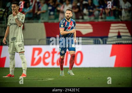 BA - SALVADOR - 09/15/2024 - BRASILIANER A 2024, BAHIA x ATLETICO-MG - Everton Ribeiro, Bahia-Spieler, feiert sein Tor während des Spiels gegen Atletico-MG im Fonte Nova Stadion für die brasilianische A 2024 Meisterschaft. Foto: Jhony Pinho/AGIF Stockfoto