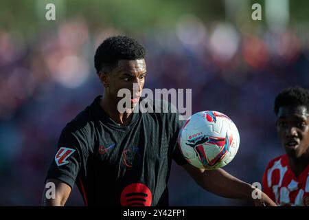 Girona, Esp. September 2024. GIRONA FC-FC BARCELONA 15. September 2024 während des Spiels zwischen Girona FC und FC Barcelona, das dem fünften Tag der La Liga EA Sports im Stadtstadion Montilivi in Girona entspricht. Quelle: Rosdemora/Alamy Live News Stockfoto