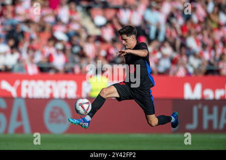 Girona, Esp. September 2024. GIRONA FC-FC BARCELONA 15. September 2024 während des Spiels zwischen Girona FC und FC Barcelona, das dem fünften Tag der La Liga EA Sports im Stadtstadion Montilivi in Girona entspricht. Quelle: Rosdemora/Alamy Live News Stockfoto