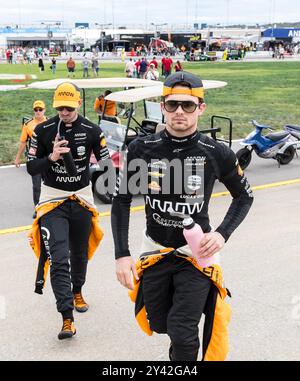 Libanon, TN, USA. September 2024. PATO OWARD (5) (MEX) aus Monterey, Mexiko, wird den Fans vor dem Big Machine Music City Grand Prix vorgestellt, der von Gainbridge auf dem Nashville Superspeedway in Libanon, TN, präsentiert wird. (Kreditbild: © Walter G. Arce Sr./ASP via ZUMA Press Wire) NUR REDAKTIONELLE VERWENDUNG! Nicht für kommerzielle ZWECKE! Quelle: ZUMA Press, Inc./Alamy Live News Stockfoto