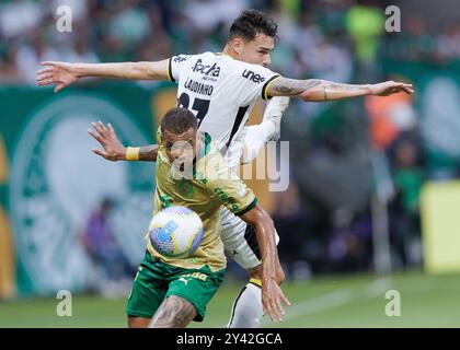 Sao Paulo, Brasilien. September 2024. Fußball – Brasilianische Meisterschaft – Palmeiras gegen Criciúma – Spiel gültig für die 26. Runde des Campeonato Brasileiro im Allianz Park. Spieler während der Action The Match Credit: Vilmar Bannach/Alamy Live News. Stockfoto