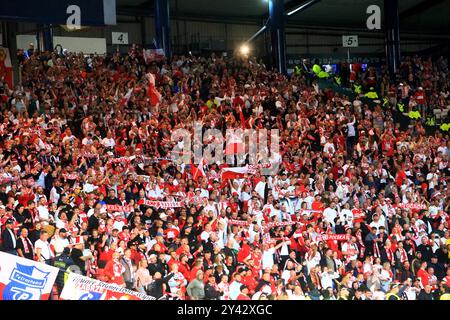 5. September 2024; Hampden Park, Glasgow, Schottland: Nations League Group A Football, Schottland gegen Polen; polnische Fans Stockfoto