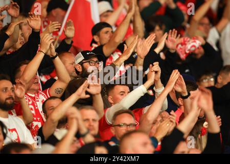 5. September 2024; Hampden Park, Glasgow, Schottland: Nations League Group A Football, Schottland gegen Polen; polnische Fans Stockfoto