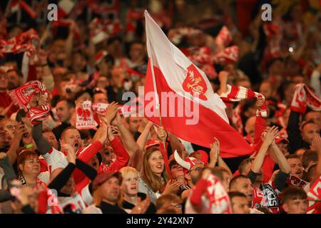 5. September 2024; Hampden Park, Glasgow, Schottland: Nations League Group A Football, Schottland gegen Polen; polnische Fans Stockfoto