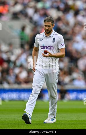 Kia Oval, London, Großbritannien. September 2024. 3. Rothesay Cricket Test Match, Tag zwei, England gegen Sri Lanka; Chris Woakes of England Credit: Action Plus Sports/Alamy Live News Stockfoto