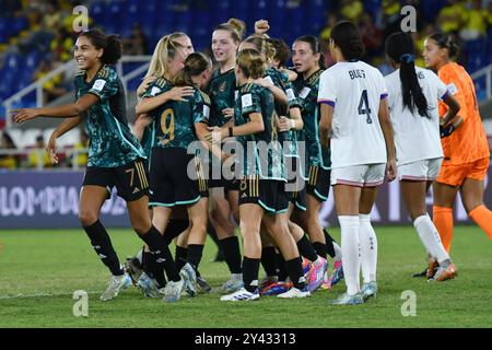 Cali, Kolumbien. September 2024. Olympiastadion Pascual Guerrero Cora Zicai feiert ihr Tor während des Spiels zwischen den Vereinigten Staaten und Deutschland, für das Viertelfinale der FIFA U-20 Frauen-Weltmeisterschaft Kolumbien 2024, im Olympiastadion Pascual Guerrero am 15. Sonntag 30761 (Alejandra Arango/SPP). /Alamy Live News Stockfoto