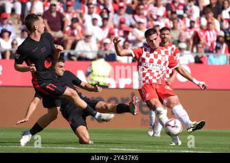 Girona, Spanien. 15. September 2024; Estadi Montilivi, Girona, Spanien, Spanisch La Liga Fußball, Girona versus Barcelona; Credit: Action Plus Sports Images/Alamy Live News Stockfoto