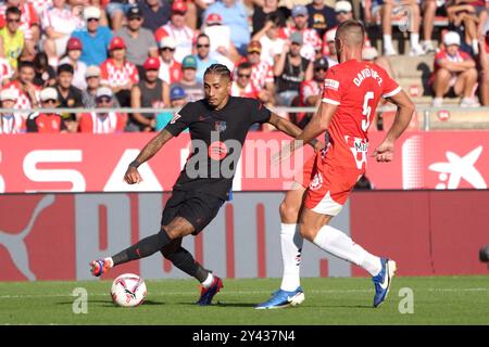 Girona, Spanien. 15. September 2024; Estadi Montilivi, Girona, Spanien, spanischer La Liga Fußball, Girona gegen Barcelona; Raphinha FC Barcelona Spieler Credit: Action Plus Sports Images/Alamy Live News Stockfoto