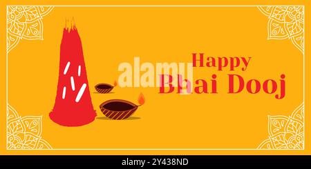 Happy Bhai dooj horizontales Banner Illustration Design Stock Vektor