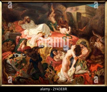 Kopie des Todes von Sardanapalus, nach Eugène Delacroix, 1844, Öl auf Leinwand, FRÉDÉRIC VILLOT, LÜTTICH, 1809-PARIS, 1875, Eugène Delacroix Museum, Par Stockfoto