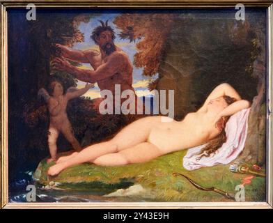 Jupiter und Antiope, 1851, Öl auf Leinwand, Jean-Auguste-Dominique Ingres (Montauban, 1780- Paris, 1867), Eugène Delacroix Museum, Paris, Frankreich Stockfoto