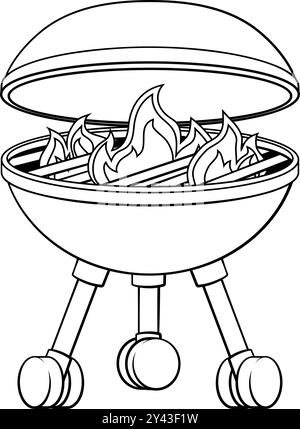 Barbecue BBQ Cartoon Icon Illustration Stock Vektor