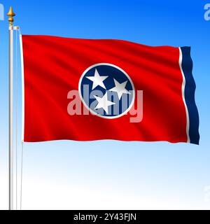 Tennessee US Bundesstaat schwenkt Flagge, Vereinigte Staaten, Vektor-Illustration Stock Vektor