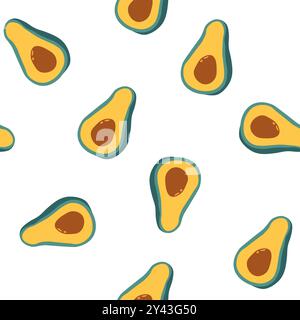 Avocado Seamless Pattern Isolierter Vektor Stock Vektor