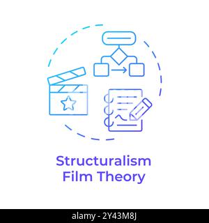 Strukturalismus Filmtheorie Mehrfarbiges Konzeptsymbol Stock Vektor