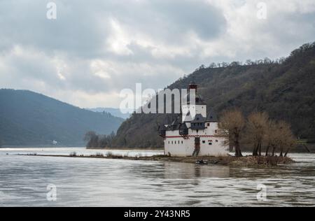 Schloss Pfalzgrafenstein in Kaub, Rheinland-Pfalz Stockfoto