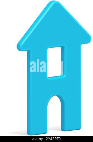 Realistische Weihnachtskugel blau schlankes Landhaus mit Dach, Fenster und Eingang für Fichte verzieren isometrische Vektor-Illustration. Niedlich festlich Stock Vektor