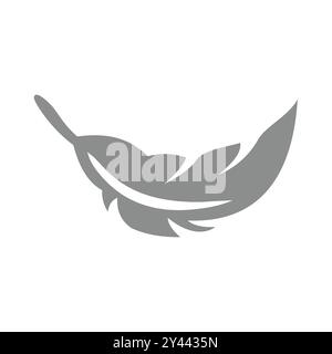 Vogelfeder fliegende Vektorsymbol. Symbol „weich“ und „weich“. Stock Vektor