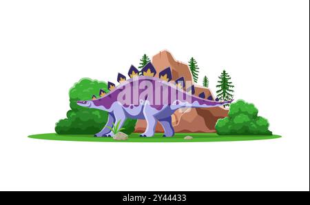 Cartoon Dinosaurier, prähistorische Figur von Dravidosaurus Jurassic Eidechse, Vektor Kinder Dino. Prähistorische lustige Dinosaurier-Figur oder Dravidosaurus im Dschungel, Eidechsen oder Reptilien aus der Vorgeschichte Stock Vektor