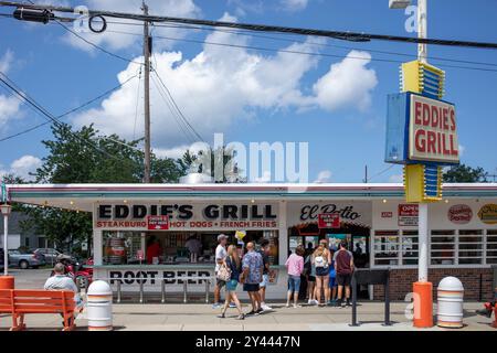 Äußere von Eddie's Grill in Genf Stockfoto