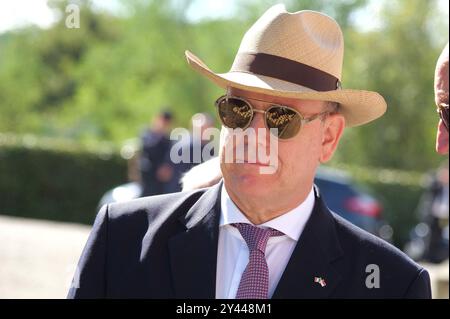 Italien, Arezzo, 15. September 2024: Prinz Albert II. Von Monaco besucht Rondine, die Stadt des Friedens. Foto © Daiano Cristini/Sintesi/Alamy Live New Stockfoto