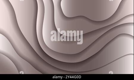 Abstraktes Bild mit mehrschichtigen Kurven in verschiedenen Brauntönen. Glatte Verläufe und überlappende Formen erzeugen ein Gefühl der Tiefe. Modern und elegant Stock Vektor