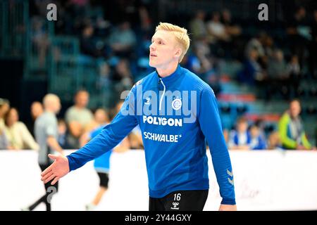 Bertram Obling (VfL Gummersbach 16) VfL Gummersbach vs. TBV Lemgo Lippe, Handball, Daikin 1. Bundesliga, 2. Spieltag, Spielzeit 2024-2025, Schwalbe Arena Gummersbach, 15,09.2024 Foto: Eibner-Pressefoto/Jürgen Augst Stockfoto