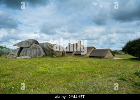 Das malerische Dorf Menehan, Bretagne, Frankreich Stockfoto