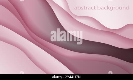 Ein Bild mit einem abstrakten Hintergrund in Rosa und Grau mit glatten Kurven und Verläufen. Das Design ist modern und stilvoll, perfekt für Stock Vektor