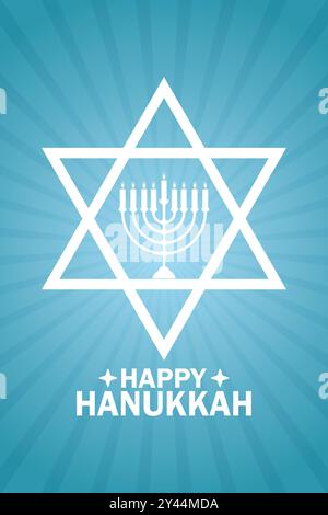 Happy Hanukkah. Geeignet für Grußkarte, mobiles Hintergrundbild. Vektorabbildung. Stock Vektor