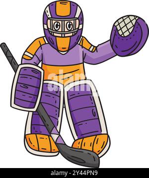 Eishockey-Torhüter, Der Base Clipart Bewacht Stock Vektor