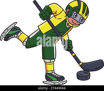 Eishockeyspieler Als Regisseur Von Puck Cartoon Clipart Stock Vektor