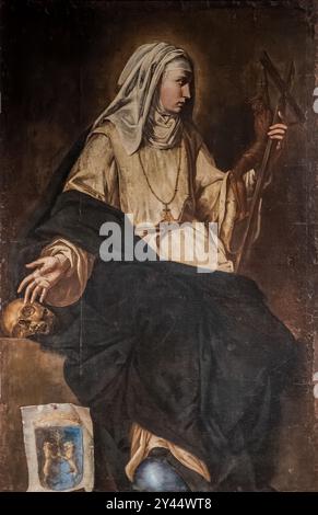 Unbekannter Maler aus Süditalien, Heilige Katharina, 17. Jahrhundert, Öl auf Leinwand, Castello Ursino, Catania, Sizilien, Italien. Stockfoto