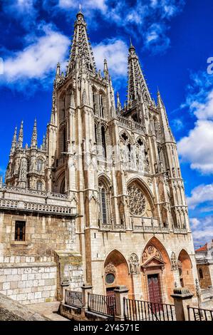 Kathedrale von Burgos im gotischen Stil, ein hervorragendes Beispiel für spanische Architektur Stockfoto