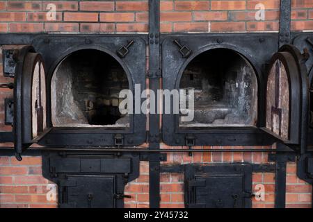 Verbrennungsanlage der Firma Topf und Söhne in den Krematorien des Konzentrationslagers Buchenwald, um in kurzer Zeit eine große Anzahl von Leichen zu verbrennen Stockfoto