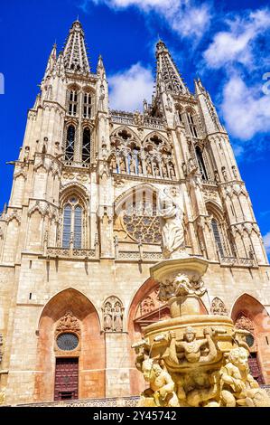 Kathedrale von Burgos im gotischen Stil, ein hervorragendes Beispiel für spanische Architektur Stockfoto