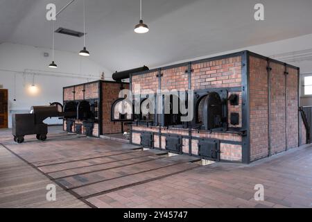 Verbrennungsanlage der Firma Topf und Söhne in den Krematorien des Konzentrationslagers Buchenwald, um in kurzer Zeit eine große Anzahl von Leichen zu verbrennen Stockfoto