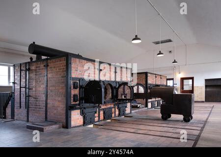 Verbrennungsanlage der Firma Topf und Söhne in den Krematorien des Konzentrationslagers Buchenwald, um in kurzer Zeit eine große Anzahl von Leichen zu verbrennen Stockfoto