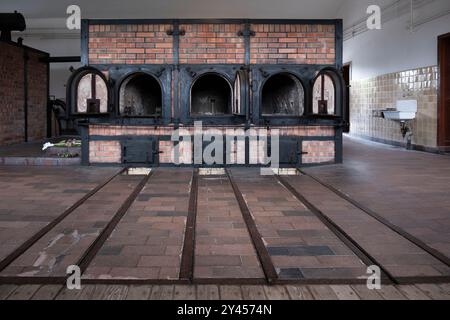 Verbrennungsanlage der Firma Topf und Söhne in den Krematorien des Konzentrationslagers Buchenwald, um in kurzer Zeit eine große Anzahl von Leichen zu verbrennen Stockfoto