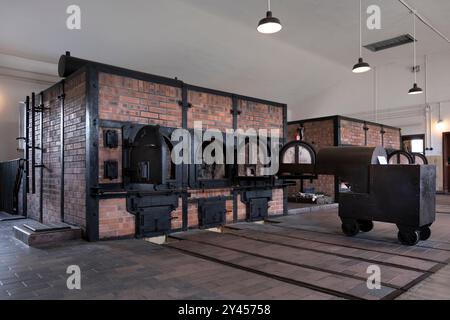 Verbrennungsanlage der Firma Topf und Söhne in den Krematorien des Konzentrationslagers Buchenwald, um in kurzer Zeit eine große Anzahl von Leichen zu verbrennen Stockfoto