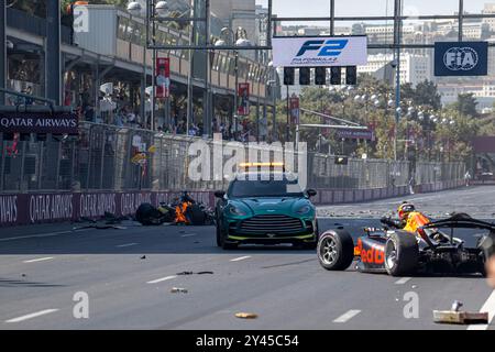 Baku, Aserbaidschan, 16. September 2024, Kush Maini, Teilnahme am Renntag, Runde 17 der Formel-1-Meisterschaft 2024. Quelle: Michael Potts/Alamy Live News Stockfoto