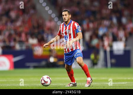 Madrid, Spanien. September 2024. Koke (Atletico) Fußball/Fußball : spanisches Spiel "LaLiga EA Sports" zwischen Club Atletico de Madrid 3-0 Valencia CF im Estadio Civitas Metropolitano in Madrid, Spanien. Quelle: Mutsu Kawamori/AFLO/Alamy Live News Stockfoto