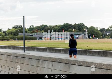 Kopenhagen, Dänemark. September 2024. Eine Frau, die am 11. September 2024 in Kopenhagen, Dänemark, lief. (Foto: Manuel Romano/NurPhoto) Credit: NurPhoto SRL/Alamy Live News Stockfoto