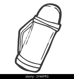 Thermos handgezeichnetes Symbol für die Kritzelumrandung. Vektorskizze Illustration von Thermos für Druck-, Web-, Mobilgeräte- und Infografiken isoliert Stock Vektor