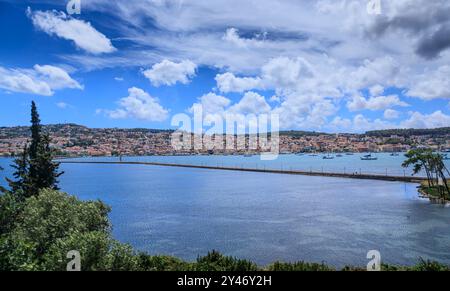 Argostoli Stadtbild auf der Insel Kefalonia, Griechenland. Stockfoto