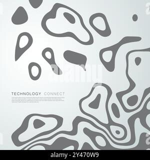 Stilisierte topografische Konturkarte. Geografische Linie und Relief. Hintergrund abstrakter Linien. Abbildung der Kartographie Stock Vektor