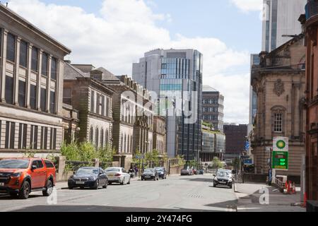 Blick auf die Elmbank Street, Glasgow, Schottland im Vereinigten Königreich Stockfoto